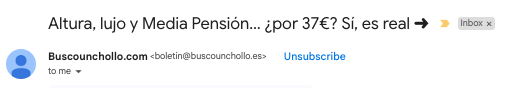 Contenido con humor de una newsletter de Buscounchollo